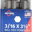 Bit hexagonal 3/16 x 3.5 pack 8