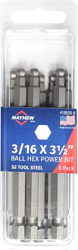 Bit hexagonal 3/16 x 3.5 pack 8