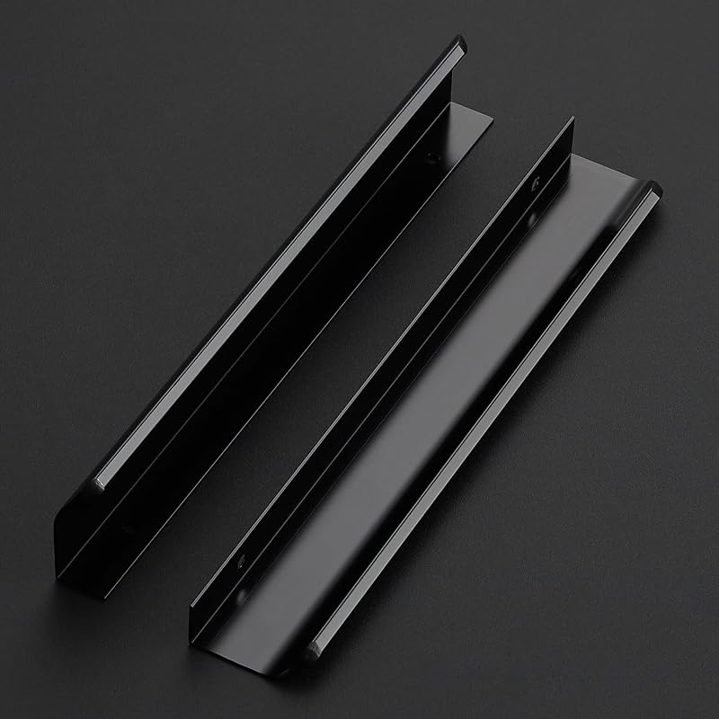 40 Tiradores dedo ocultos gabinete 192mm negro mate