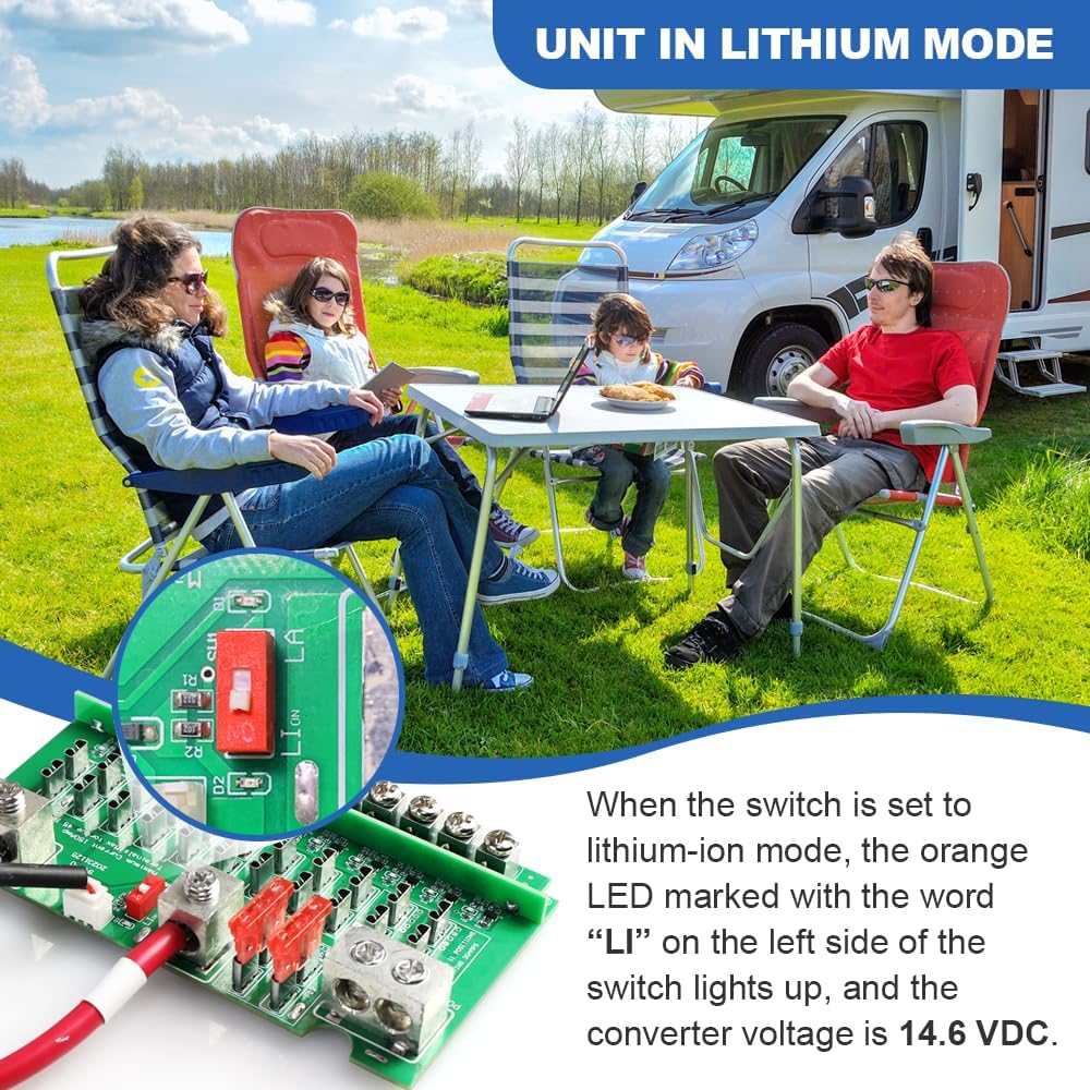 Convertidor potencia RV 55A con reconocimiento baterías