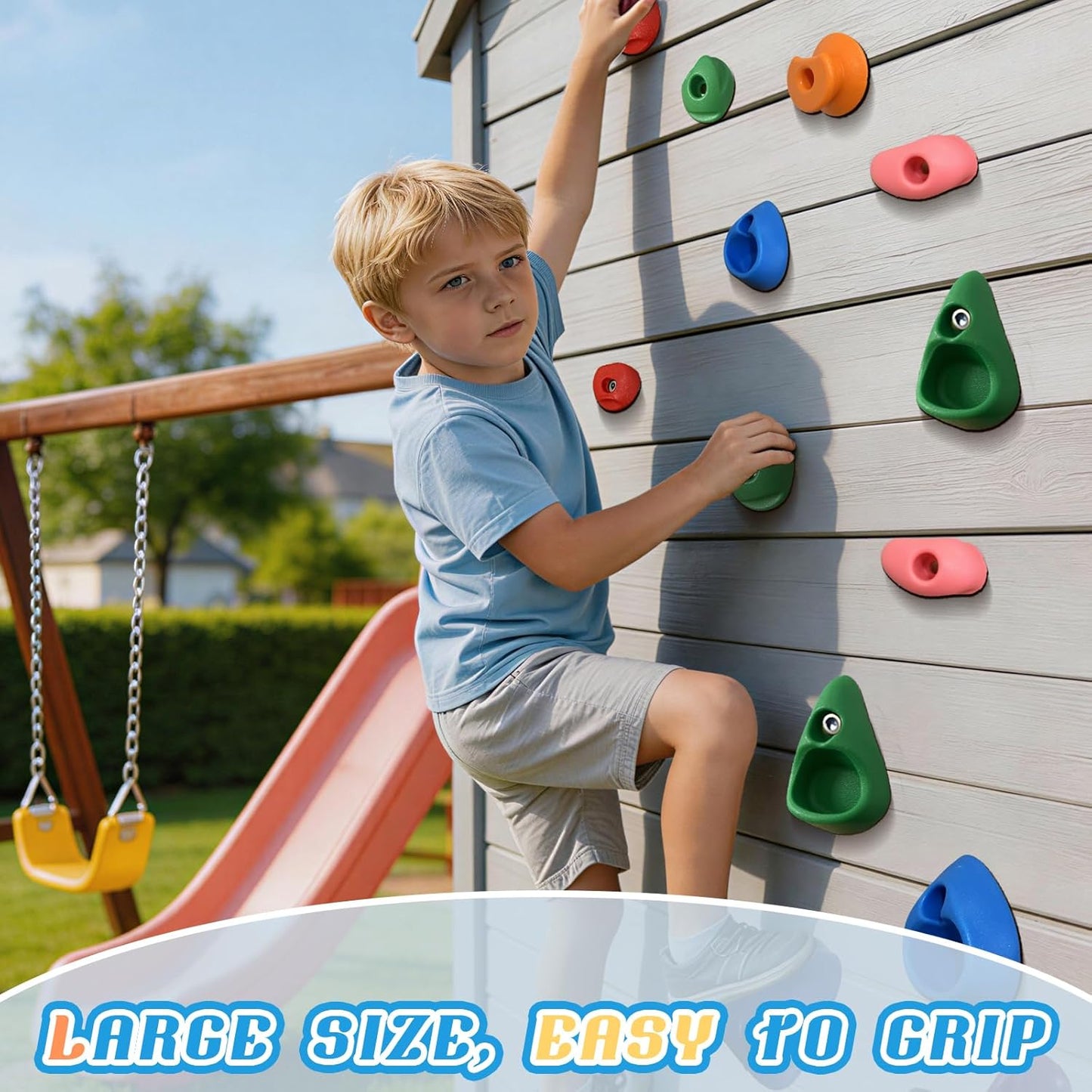 20 Pzas Agarres Pared Escalada Roca para Niños y Adultos