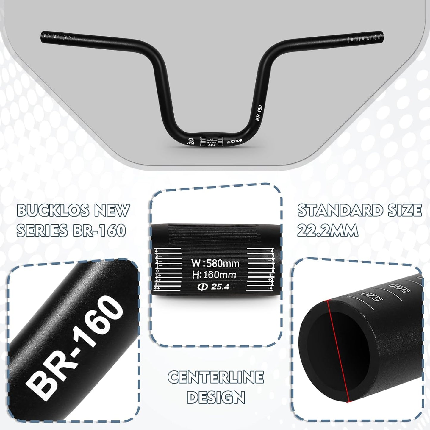 Manillar MTB aluminio 20/40/60" para XC DH