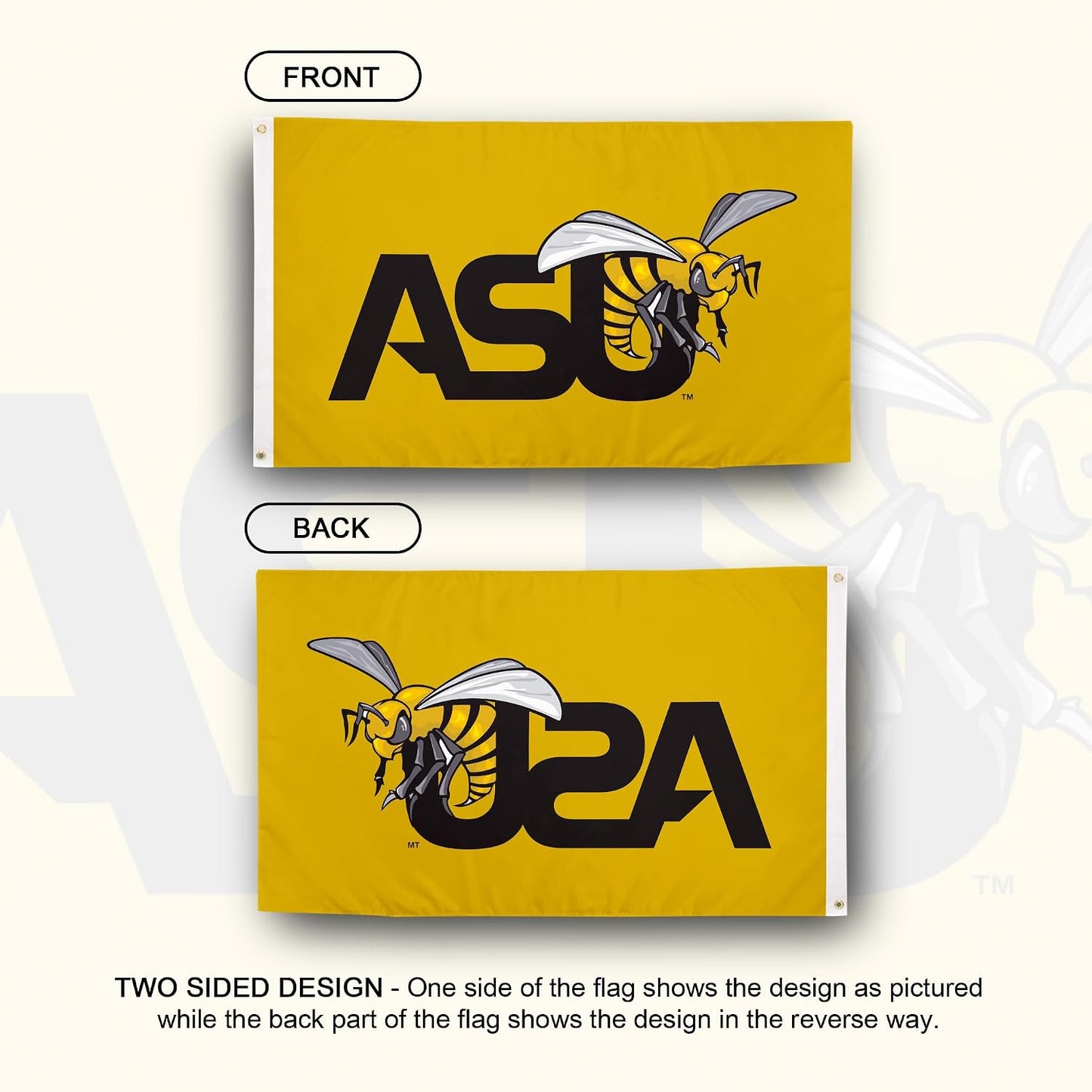 Bandera ASU 3x5" tela poliéster interiores exteriores