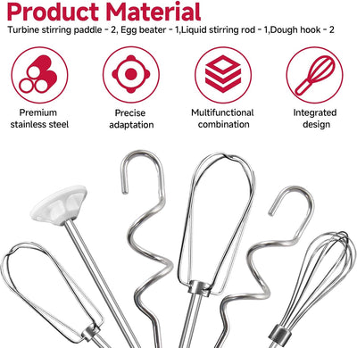 Batidor de mano Kitchenaid con accesorios acero inox set 6