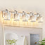 Lámpara tocador baño cristal 5 luces níquel cepillado