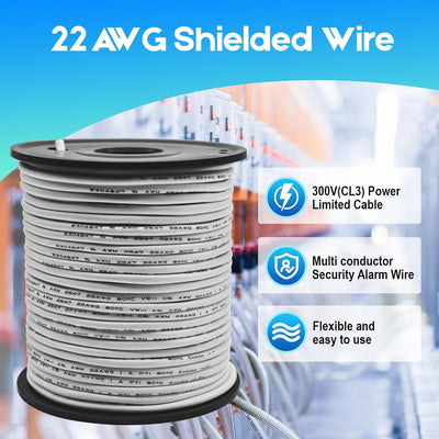 Cable blindado Cl3P cobre puro 50ft para alarma
