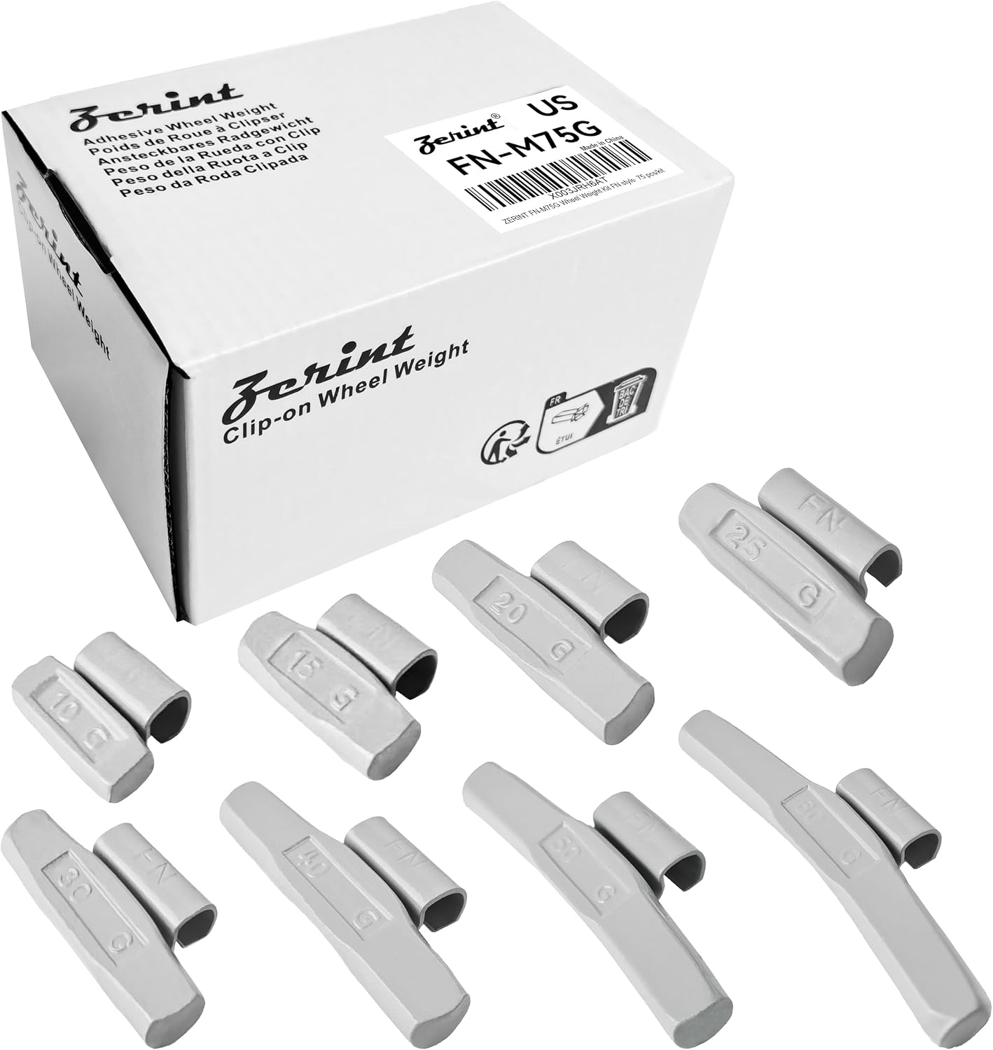 Kit Pesos Rueda FN-M75G 75 Pzas Gris 10-60g