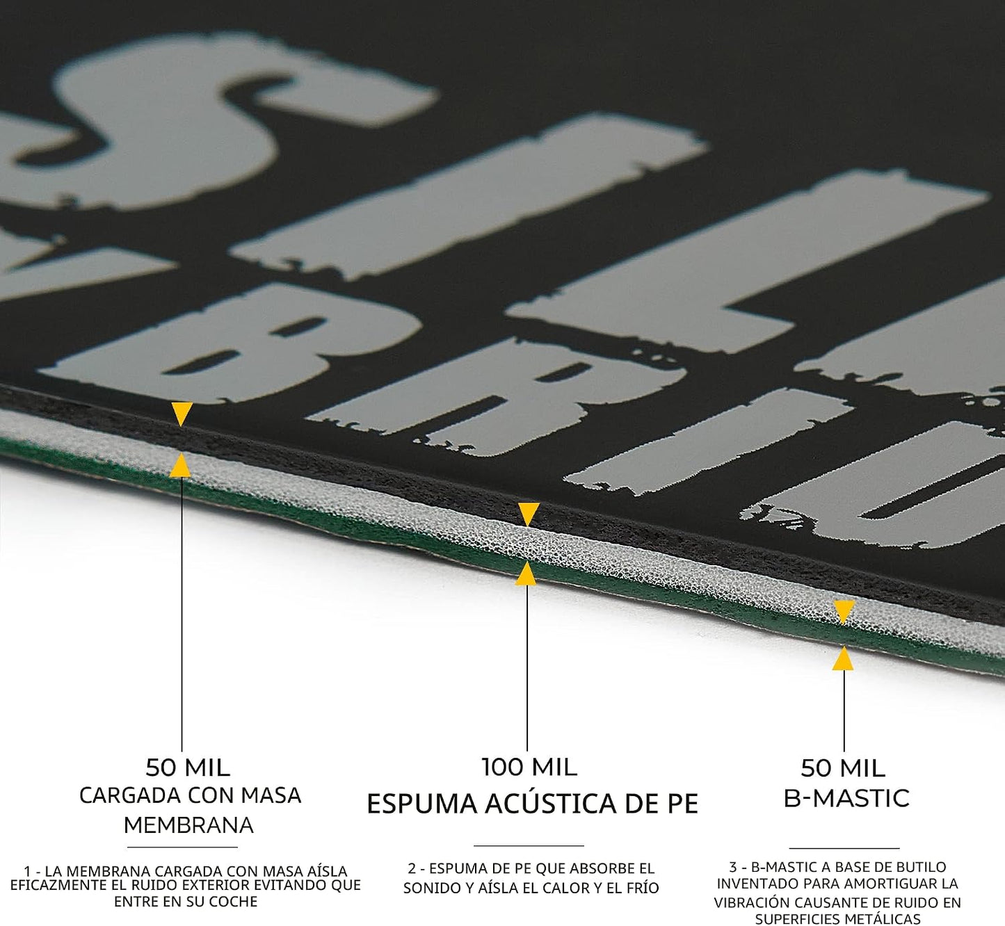 Alfombrilla híbrida 3en1 200mil 25ft2 insonorización