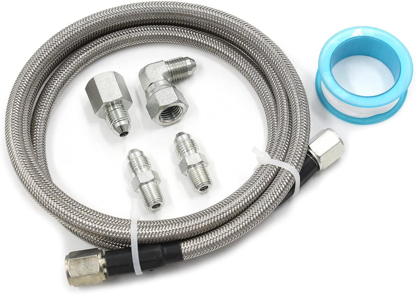 Línea aceite turbo acero inox 4AN sensor presión teflón