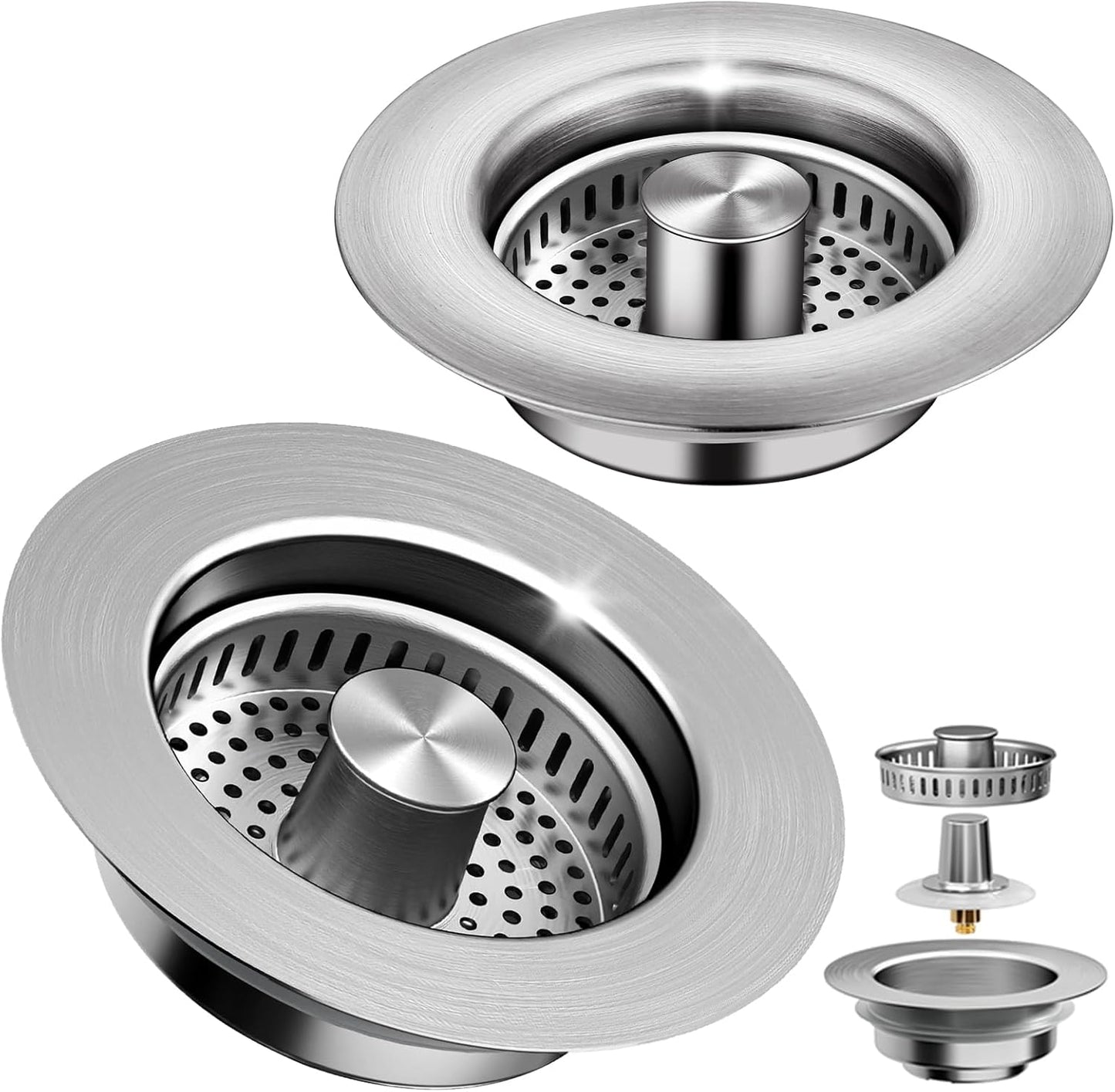 Colador drenaje fregadero 3en1 acero inox 304 antiobstrucción