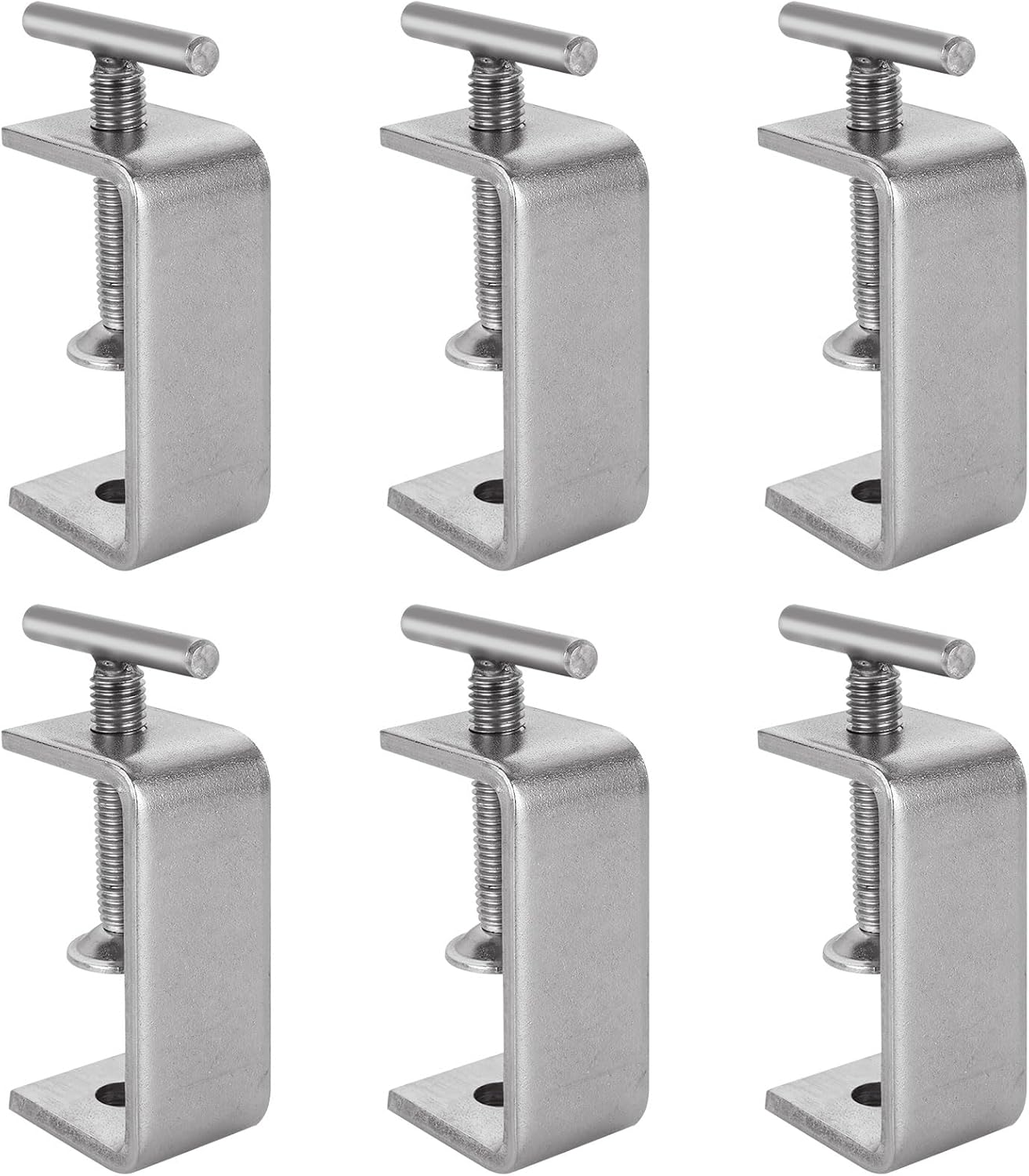 6 Abrazaderas C Acero Inox 304 2.5pulg Carpintería