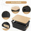 6 Cajas Organizadoras Plástico Tapas Bambú 10x7.1x4.1"