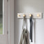 Perchero madera 4 ganchos aluminio 16" placa blanca