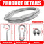 Línea ropa exterior 40ft alambre PVC plateado con ganchos