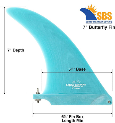 Aleta fibra vidrio longboard modelo mariposa