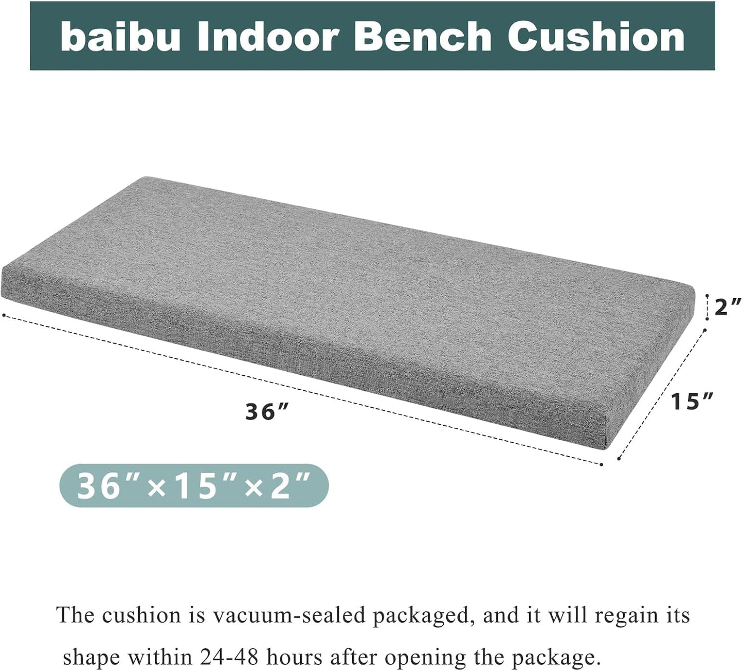 Cojín banco 36x15pulg espuma viscoelástica antiderrap gris