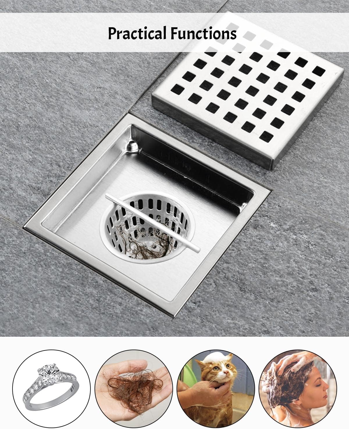 Colador ducha acero inox 2pulg con gancho