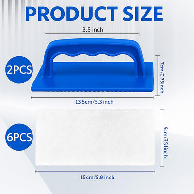 6 Pzas Fregadores Manos Almohadillas Antiarañazos Baño Azul