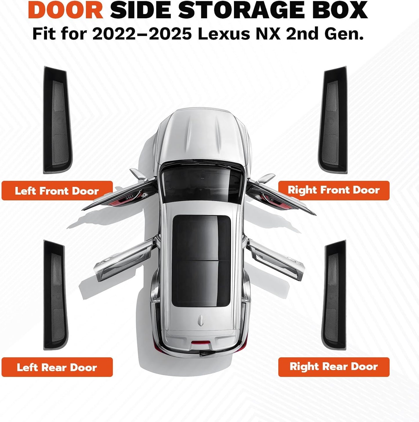 4 Organizadores puerta Lexus NX 2025 para accesorios