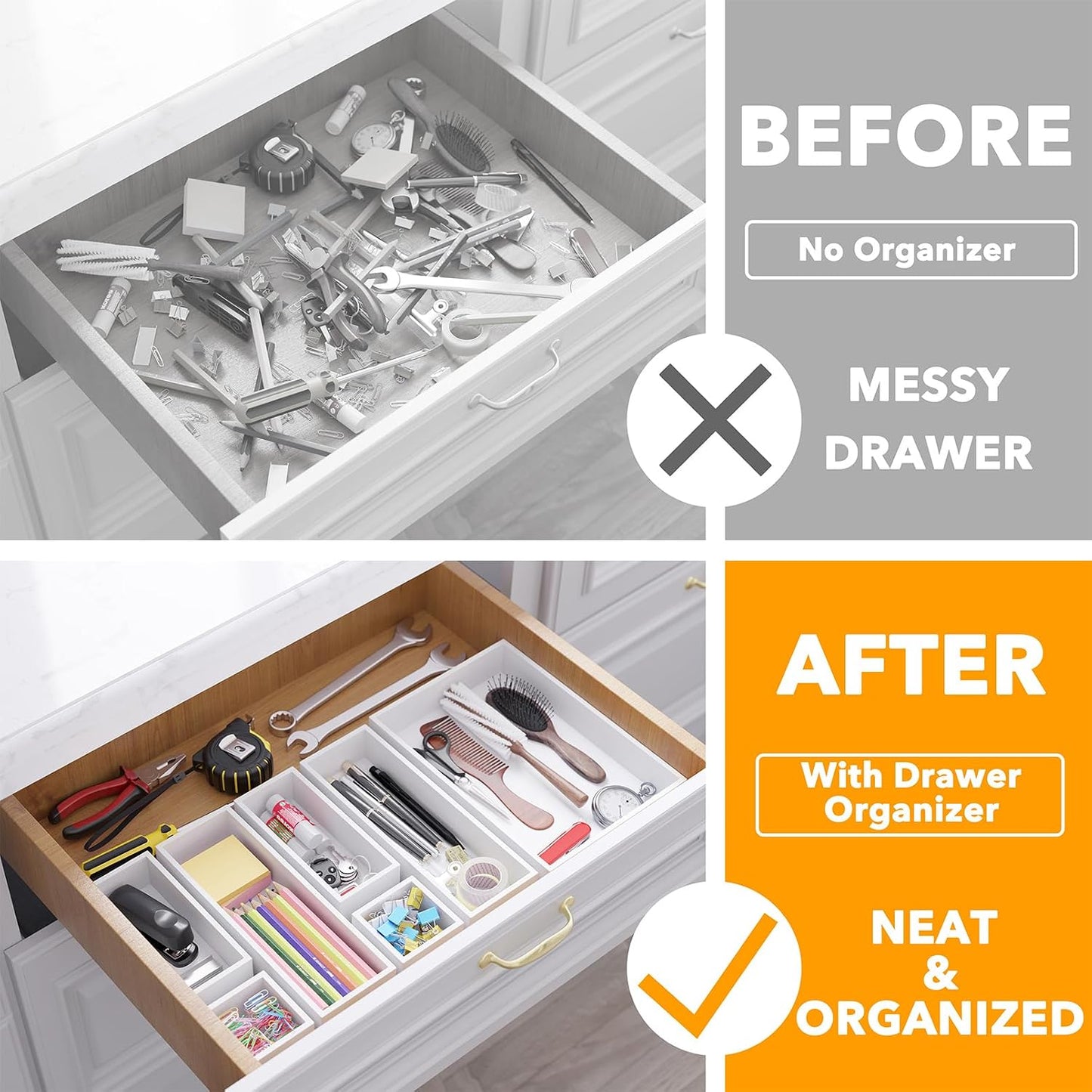 7 Pzas Cajas Organizadoras Bambú Multiuso Cocina Baño