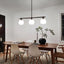 Lámpara colgante isla cocina 3 luces vidrio leche negro