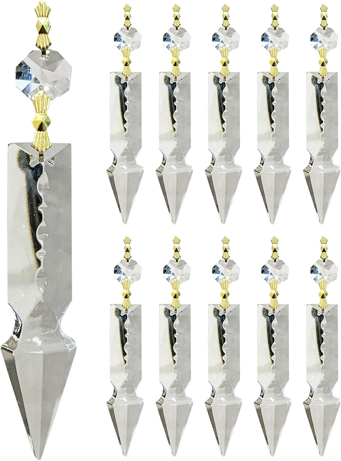 Candelabro prisma cristal K9 4pulg lanza con latón