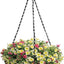 Cesta colgante para flores con cadena decorativa