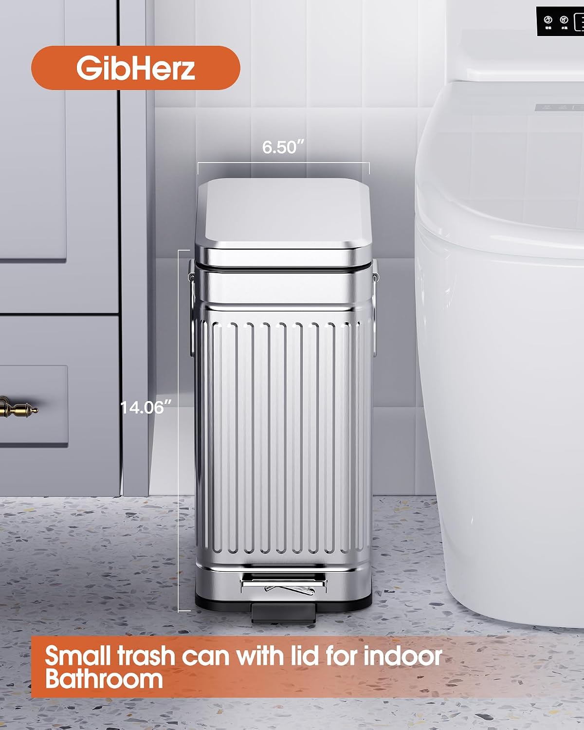 Cubo basura 10L acero inox con pedal para perros
