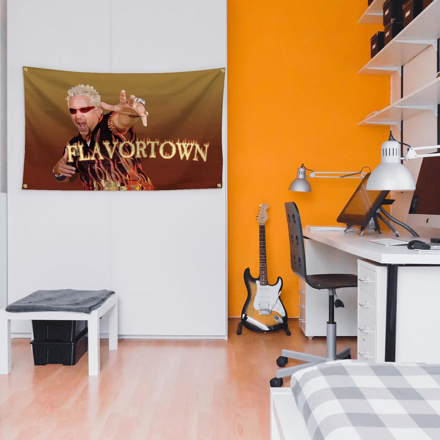 Bandera Flavortown 3x5ft con ojales latón decoración dormitorio