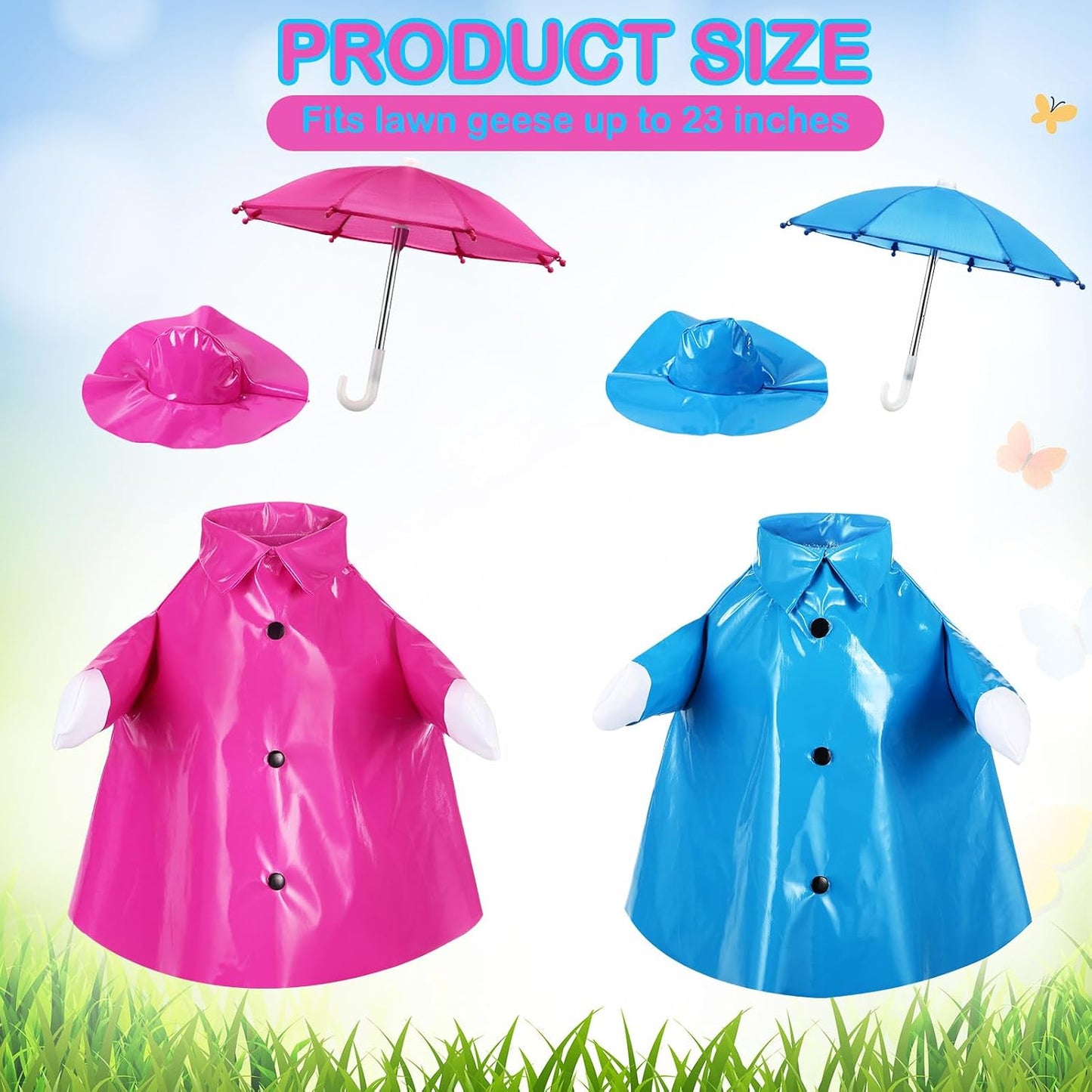 2 Impermeables tela ganso verano patio 23"