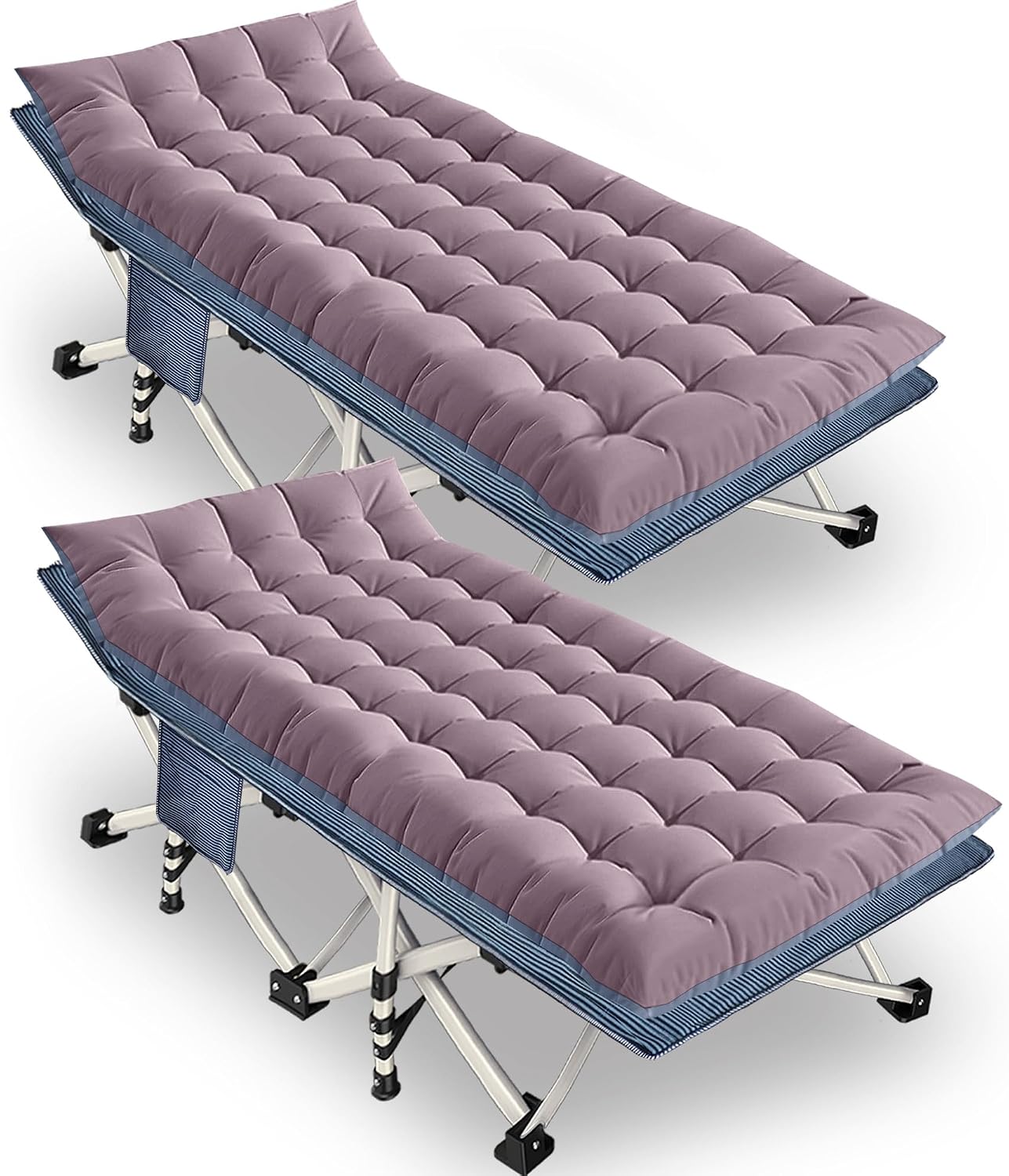 2 Catres XXL 79x18x32pulg con Colchón Plegable