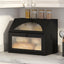 Encimera cocina madera bambú contenedor vidrio patrones diamantes negro