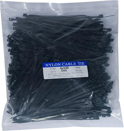 500 Bridas Plástico Resistencia 40lb Correas Negro Autobloqueantes