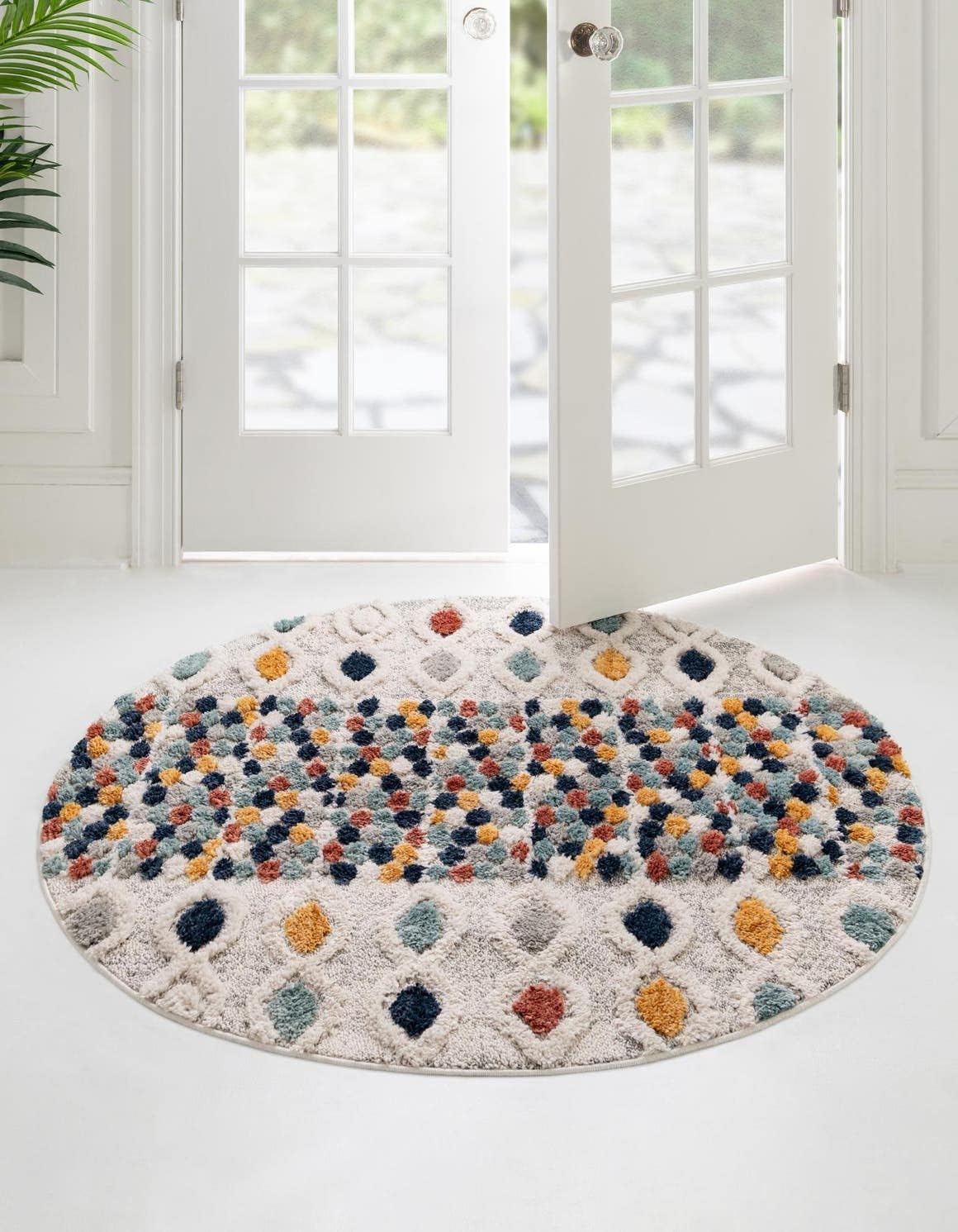 Alfombra área redonda 7ft x 7ft multicolor