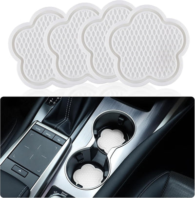 Posavasos flor antideslizantes empotrados juego 4 pzas blanco