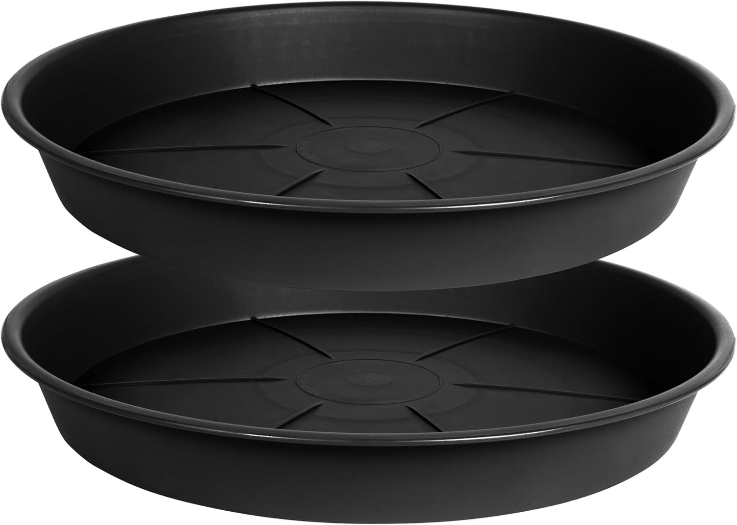 2 Pzas Platillo Plástico Negro 12" para Macetas