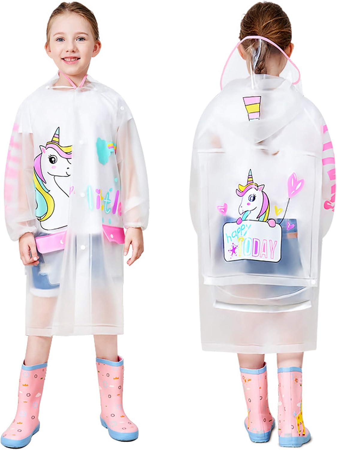 Poncho lluvia con capucha para niños impermeable