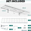 Estantes pared garaje 12x48" metal con ganchos set 2 blanco