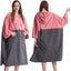 Toalla cambiadora poncho surf manga 3/4 capucha rosa gris