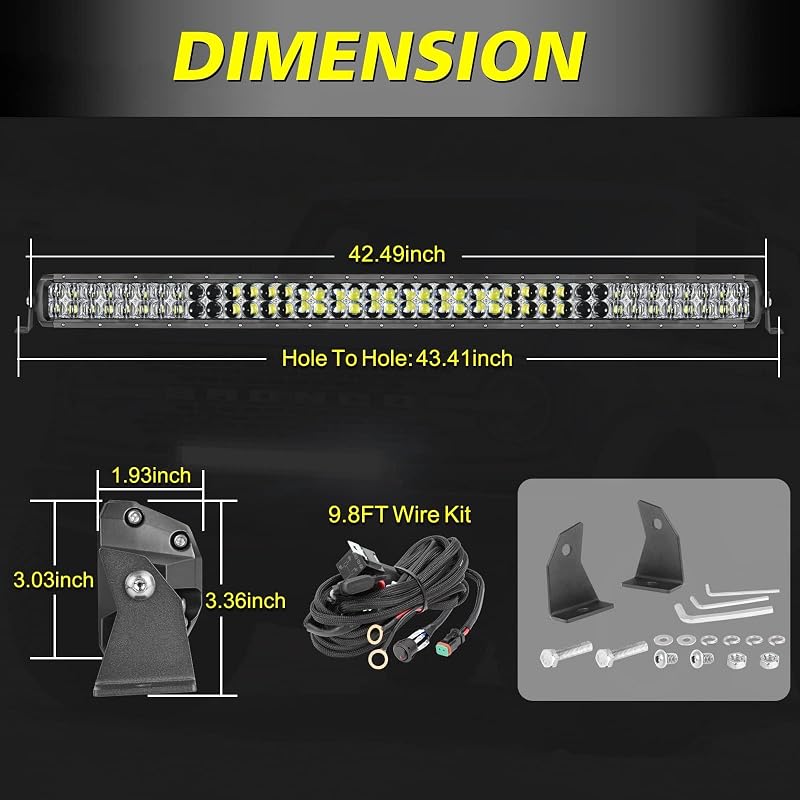 Barra luz LED 40" 400W lente 5D conducción todoterreno