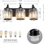 Luz tocador baño 3 luces negro cristal moderna