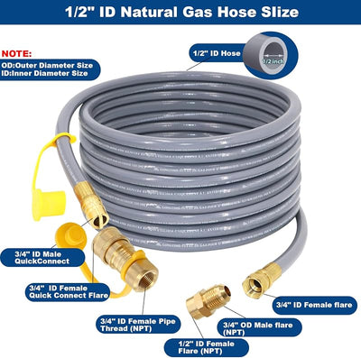 Manguera gas natural 1/2pulg 36ft conexión rápida