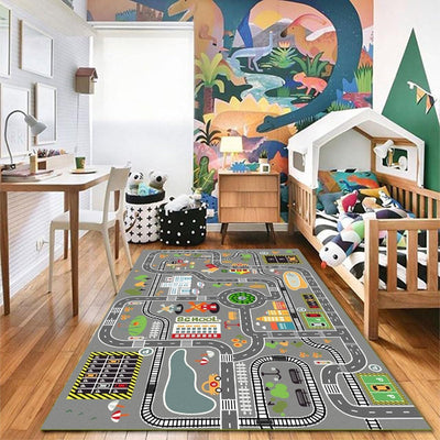 Alfombra set automóvil para niños con respaldo goma