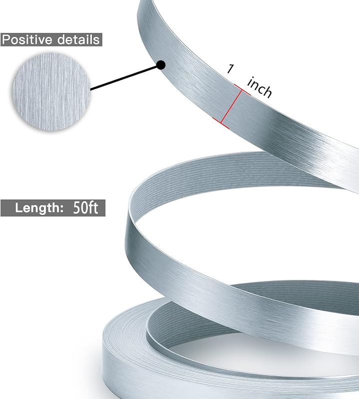 Banda aluminio cepillado plateado 1" x10ft flexibles