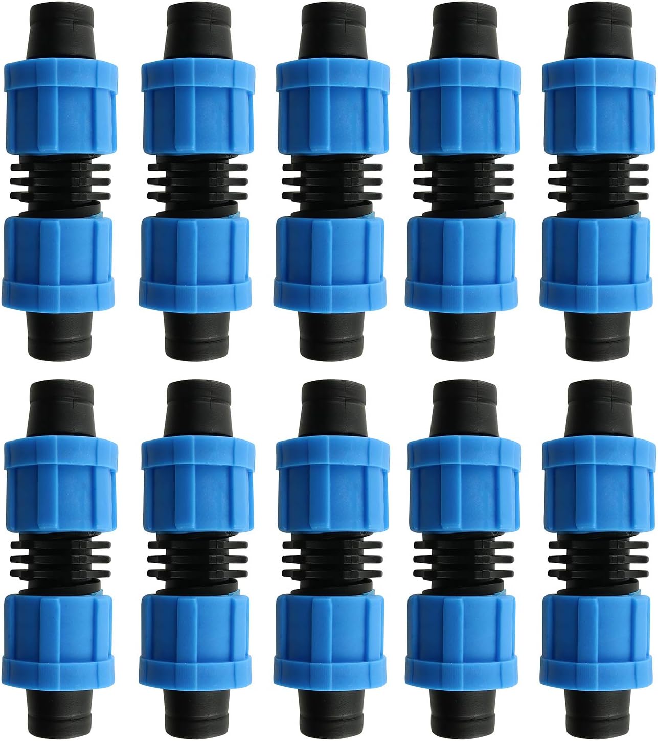 10 Unids Conector Riego Goteo 0.630pulg Azul