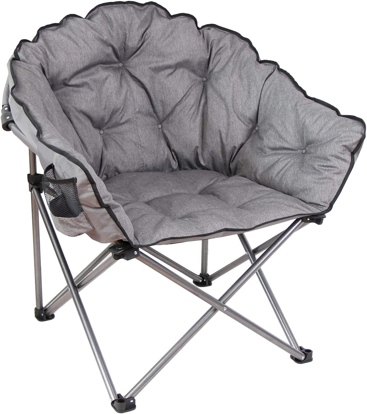 Silla Club Plegable con Cojín Acolchado Exteriores Gris