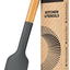 Espátula silicona antiadherente mango madera gris