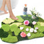 Alfombra baño musgo verde shag antiderrap lavable boho