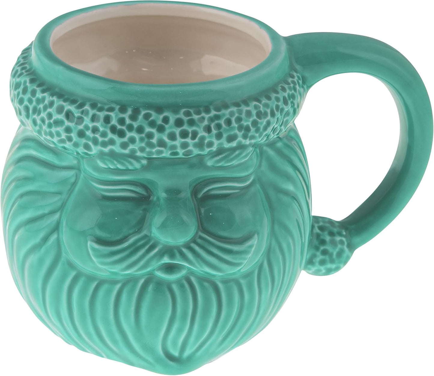 Taza café cerámica forma Papá Noel 18oz color azul