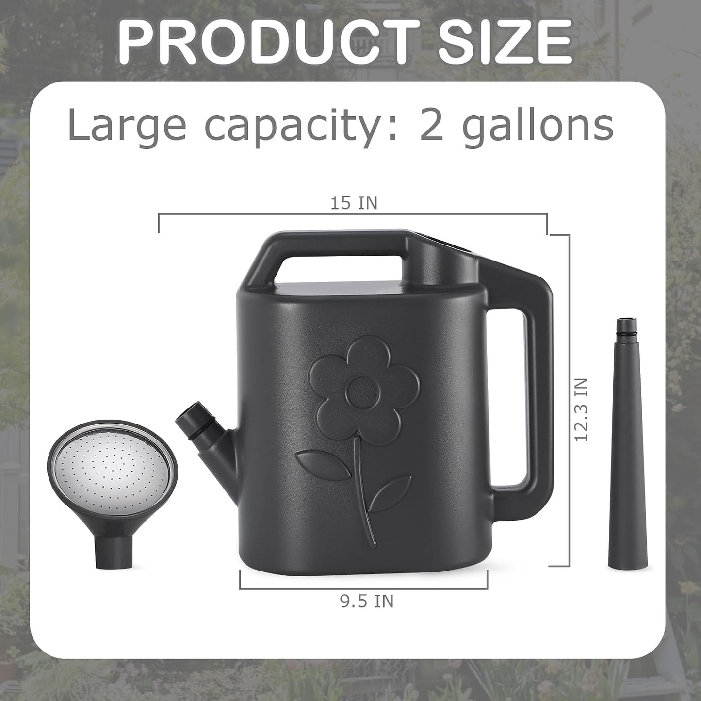 Regadera 2gal para plantas interior y exterior boquilla grande
